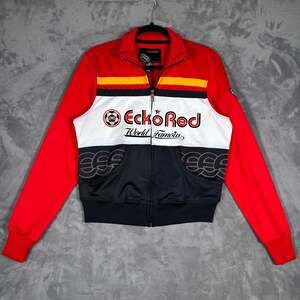 Vintage Y2K Ecko Red Colorblock Streetwear Track Jacket Women’s L